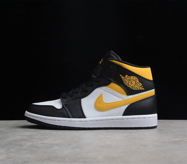 Air Jordan 1 MID AJ1 中帮 黑白黄 554724-177 尺码 36 36.5 37.5 38 38.5 39 40 40.5 41 42