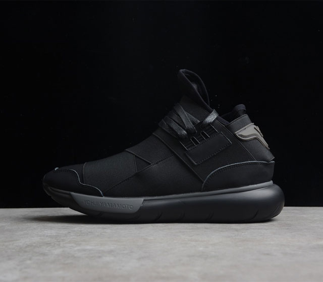 顶级纯原 Y-3 QASA HIGH 黑灰武士 S9854 2019最强 Y-3终端 广东原厂开模 鞋型修长饱满 采用公司货同步四针六线 进口头层磨砂漆皮 高