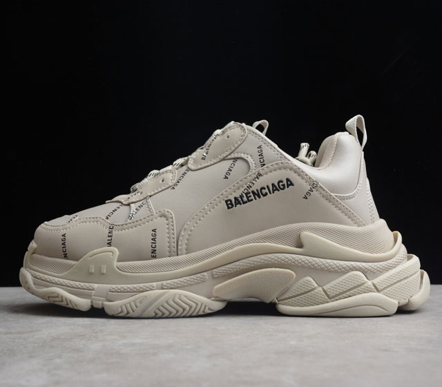 Balenciaga 巴黎世家 Tripls-S 1.0 复古老爹鞋 卡其灰 536737-W23D1-6530 细节精准对位官方 私模组合大底 从里到外 最