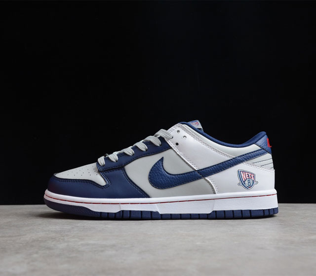 NBA x Dunk Low EMB Nets NBA 75周年 篮网队 灰蓝 DD3363-001 注意区分市面先前版本 鞋型皮料碾压 原装头层牛皮材料 独