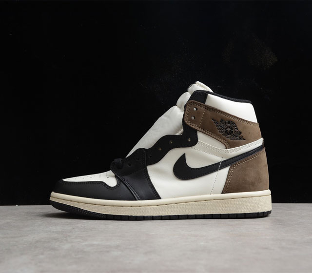 外贸A版Air Jordan 1 Retro Dark Mocha AJ1 高帮 小倒钩 摩卡咖啡色 货号 555088-105 新版本出货 整体楦型完美呈现