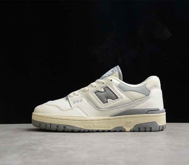 Aim Leon Dore x New Balance NB新百伦 550系列 校园风 复古百搭休闲慢跑鞋 米白深灰 BB550ALE 尺码 36 37 37