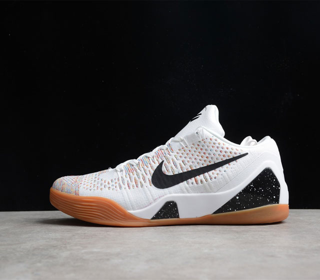 Nk Kobe 9 Elite Premium Low HTM Milan White Multi-Color 科比 9 白黑编织 篮球鞋 698595-10