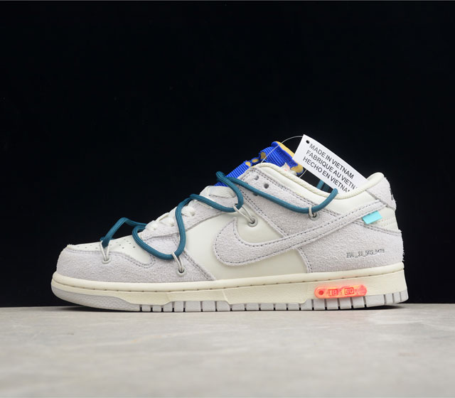 纯原版本 Nike SB Dunk OFF-WHITE 联名 16of50 麂皮灰宝蓝 16 50 货号 DJ0950-111 原厂原档案开发 原盒原标 原厂