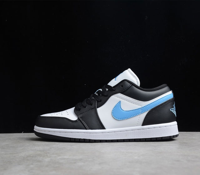 GZ版本 Air Jordan 1 Low University Blue AJ1 低帮 黑白大学蓝 DC0774-041 黑色 大学蓝和白色配色方案 这款低