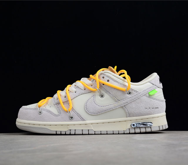 Nike SB Dunk OFF-WHITE 联名 39 of 50 麂皮灰黄 39-50 货号 DM1602-109 原厂原档案开发 原盒原标 原厂头层皮料