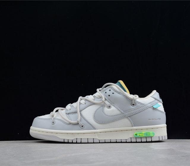 Nike SB Dunk OFF-WHITE 联名 42of50 灰墨绿 42 50 货号 DM1602-11717 原厂原档案开发 原盒原标 原厂头层皮料