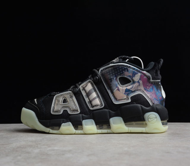 NK Air More Uptempo 96 QS 皮蓬初代系列 黑绿浮世绘 夜光经典高街百搭休闲运动文化篮球鞋 DM6213-045 斯科特.皮蓬的战靴 绝