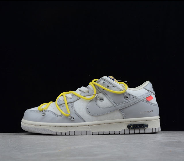 Nike SB Dunk OFF-WHITE 联名 27of50 灰蓝黄 27 50 货号 DM1602-12017 原厂原档案开发 原盒原标 原厂头层皮料