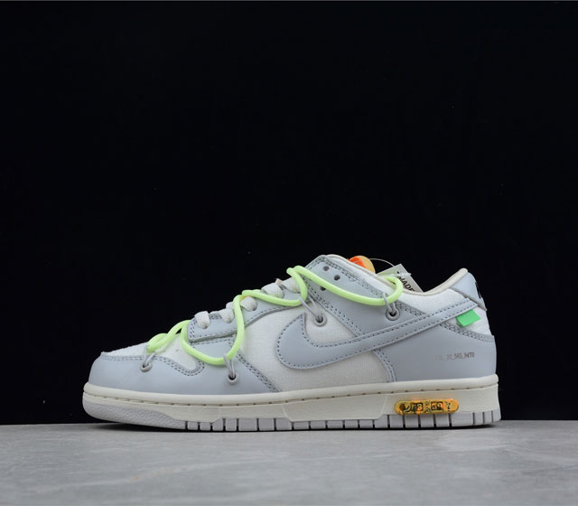 Nike SB Dunk OFF-WHITE 联名 43of50 灰绿桔 43 50 货号 DM1602-12817 原厂原档案开发 原盒原标 原厂头层皮料