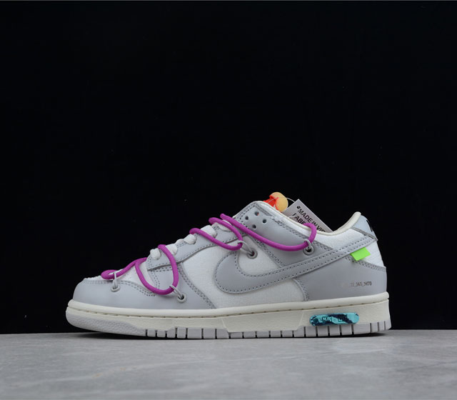 Nike SB Dunk OFF-WHITE 联名 45of50 灰紫红 45 50 货号 DJ0950-10118 原厂原档案开发 原盒原标 原厂头层皮料