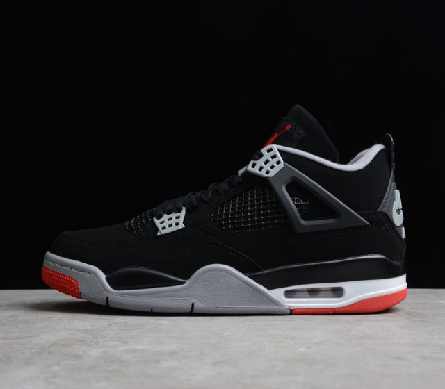 Air Jordan 4 Retro Bred 黑红公牛 AJ4代 中帮复古休闲运动文化篮球鞋 货号 308497-060 秉承轻量化的速度型篮球鞋设计思想完