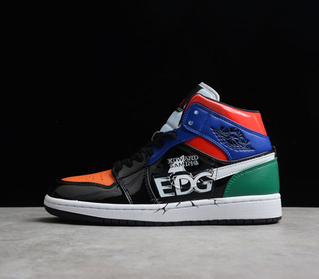 EDG 定制款Air Jordan Mid AJ1 中帮 彩色拼接 货号 CV5276-001 庆祝中国EDG电竞战队获得S11全国总决赛 (英雄联盟)202