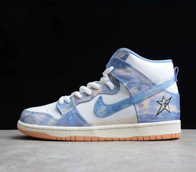 Carpet Company x Nike SB Dunk High SB 高帮运动休闲板鞋 白蓝地毯 刮刮乐 货号 CV1677-100大厂出品 采