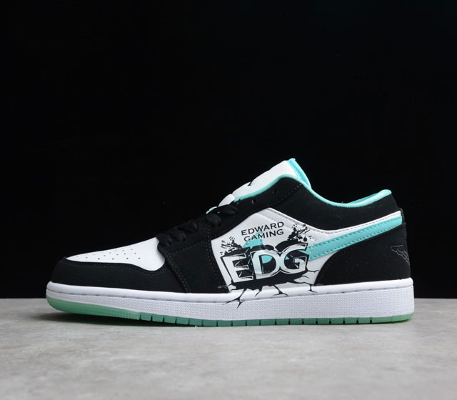 EDG订制款 Air Jordan 1 Low AJ1 低帮 郭艾伦 蒂芙尼绿 EDG联名 电竞涂鸦 英雄联盟 DIY 文化篮球鞋 货号 CQ9828-131