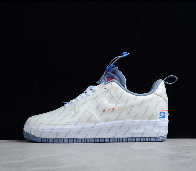 Nike Air Force 1 Experimental 白灰蓝 海绵 空军一号低帮运动休闲板鞋 货号 CZ1528-10017 官方同步 原装级别 原楦头