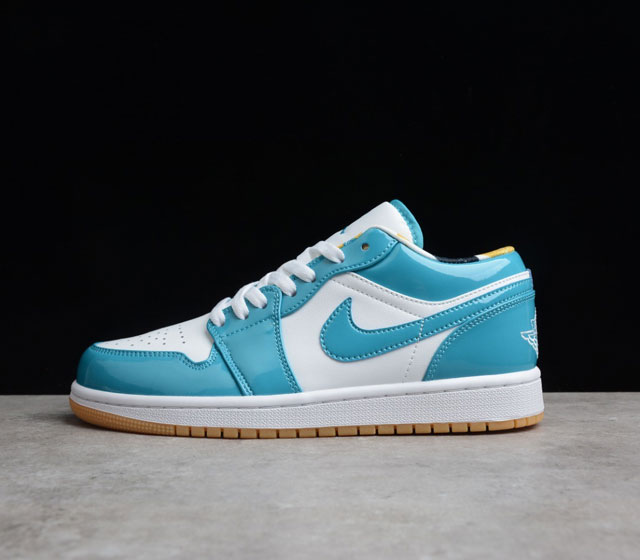 Air Jordan 1 Low AJ1 低帮 亮面漆皮白蓝生胶 复古文化休闲运动篮球鞋 DC6991-400 尺码 36 36.5 37.5 38 38.5