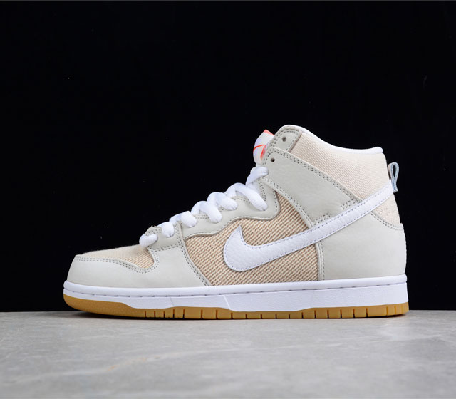 纯原版本 Nike SB Dunk High Unbleached Pack 高帮亚麻色 货号 DA9626-10018 原厂原档案开发 原盒原标 原厂头层皮