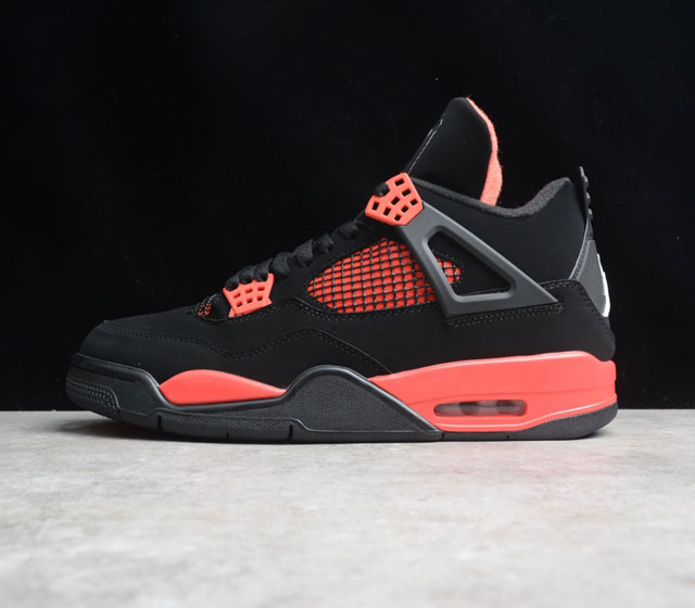 Air Jordan 4 Retro Red Thunder 黑红雷电4 黑红雷电 文化篮球鞋 货号 CT8527-016 整款鞋以黑红配色为主色调鞋面以大面