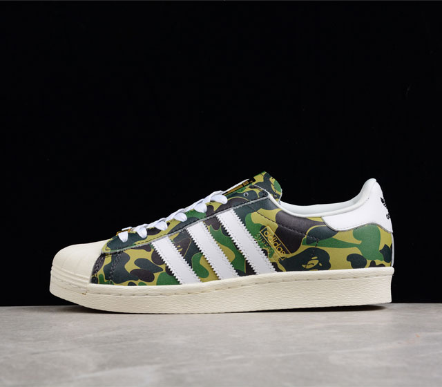 BAPE x Ad Superstar 80s 阿迪达斯猿人联名贝壳头全头层休闲板鞋 GZ8981 35.5 36 36.5 37 38 38.5 39 40