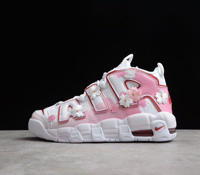 Nk Air More Uptempo 96 QS 皮蓬大AIR 樱花 刺绣经典高街百搭休闲运动篮球鞋 货号 DJ5988-100 尺码 36 36.5 37