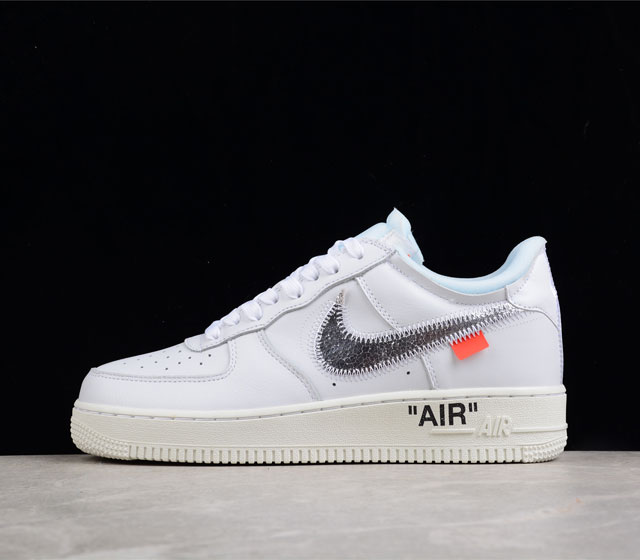 OFF-WHITE x Nike Air Force 1 AF1 OW联名白银 AO4297-100 市面唯一采用贝利原厂皮料 高端产物 原盒原标 尺码 36