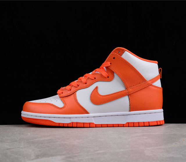 Nike SB Dunk High Retro Orange Blaze 白橙 2021版 扣篮系列高帮休闲运动滑板板鞋 货号 DD1399 101 鞋身设计