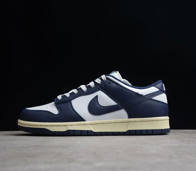 Ni.ke Dunk Low Vintage Navy 复古休闲板鞋 海军蓝货号 DD1503-115 球鞋选用原鞋款为Nike Dunk Low Retro