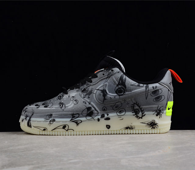 Nike Air Force 1 Low Experimental Halloween 黑橙 万圣节夜光 空军一号低帮运动休闲板鞋货号 DC8904-001