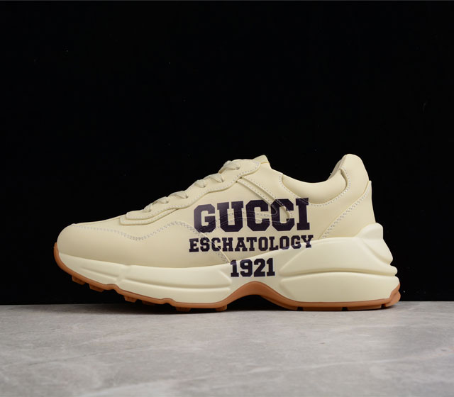 Gucci Rhyton Vintage Trainer Sneaker 古驰老爹5D皮革角状复古老爹鞋 GUCCI姥爷鞋原鞋开模意大利手工代工厂原楦原面小牛