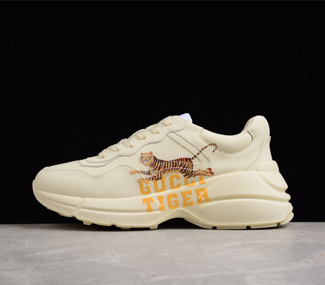 Gucci Rhyton Vintage Trainer Sneaker 古驰老爹5D皮革角状复古老爹鞋 GUCCI姥爷鞋原鞋开模意大利手工代工厂原楦原面小牛