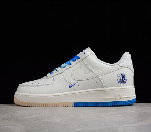 Nike Air Force 1 Low 米白蓝 达拉斯独行侠城市限定 定制头成皮料 3M反光货号 DH2088-606 空军一号低帮休闲板鞋 Nike Ai