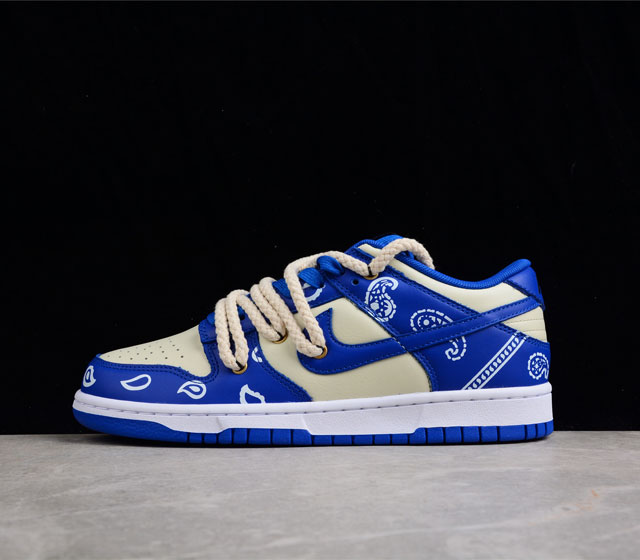 Nike Dunk Low Retro 解构鞋带 复古腰果花 低帮米色闪电蓝 货号 DD1391-001 厂原档案开发 原盒原标 原厂头层皮料 官方厚鞋舌设计