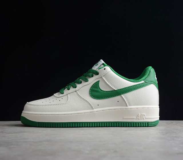 Nike Air Force 1 Low 07 米白绿 配色低帮空军一号休闲板鞋 定制皮料 原楦原纸板 纯正空军版型 高清洁度 内置全掌气垫 附送马克笔 可自