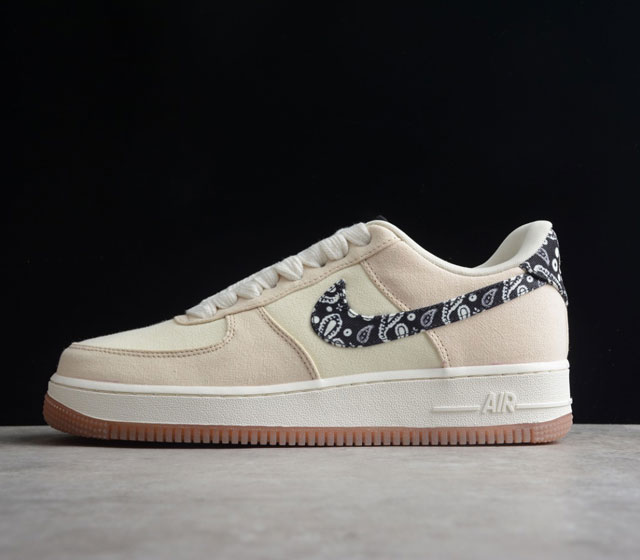 Air Force 1 07 Paisley Swoosh 米白腰果花钩 原楦头原纸板 打造纯正空军版型 #专注外贸渠道 全掌内置蜂窝气垫 #原盒配件 原厂中