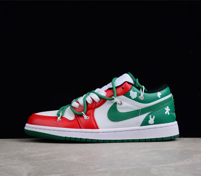 公司级 定制 Air Jordan 1 Low Christmas 圣诞主题 货号 553558-129 尺码 36 36.5 37.5 38 38.5 39