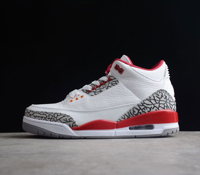 Air Jordan AJ3 Retro 白酒红 红雀配色 完美还原细节 原装进口皮料 正确石头纹 纳帕纹结合 原厂私磨 正品鞋型 鞋舌飞人刺绣针数立体讲究精