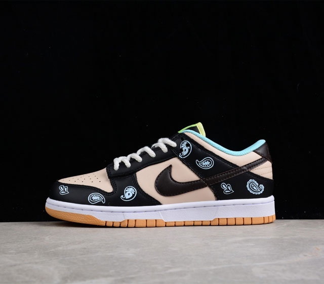 Nike Dunk Low SE Free .99 低帮 腰果花 板鞋 男女同款 卡其黑色 货号 DH0952-001 原厂原档案开发 原盒原标 原厂头层皮料