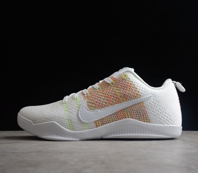 NK Kobe 11 Mamba Day 科比11 白彩虹定制配色 整体以黑色和金色搭配呈现 鞋面的数字涂鸦则记录了科比职业生涯的众多重要瞬间 从初出茅庐到全