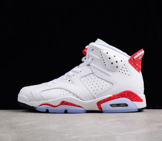 Air Jordan 6 Red Oreo 白红奥利奥 CT8529-162 与曾经黑白奥利不同 这款全新的白红奥利奥延续类似白红樱木的构色方案 通体白色皮革