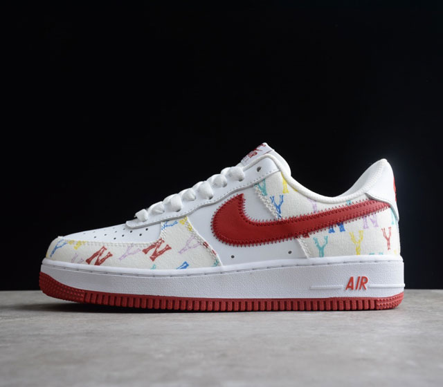 NK Air Force 1 07 Low AF1 空军 低帮 MLB 洋基队联名 白红满天星 货号 315122-443 新款出货 官方同步发售 进口帆布