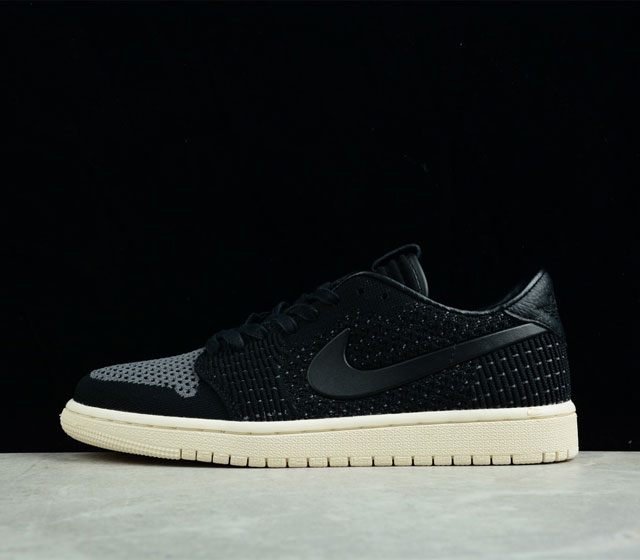 公司级 Air Jordan 1 Retro low Flyknit Black Guava Ice 黑白 货号 AH4506-010 尺码 40 40.5