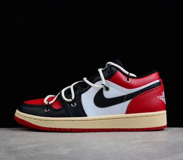 Air Jordan 1 Low AJ1 乔1定制版 芝加哥配色解构 运动文化篮球鞋 553560-612 尺码 35.5 36 36.5 37.5 38 3