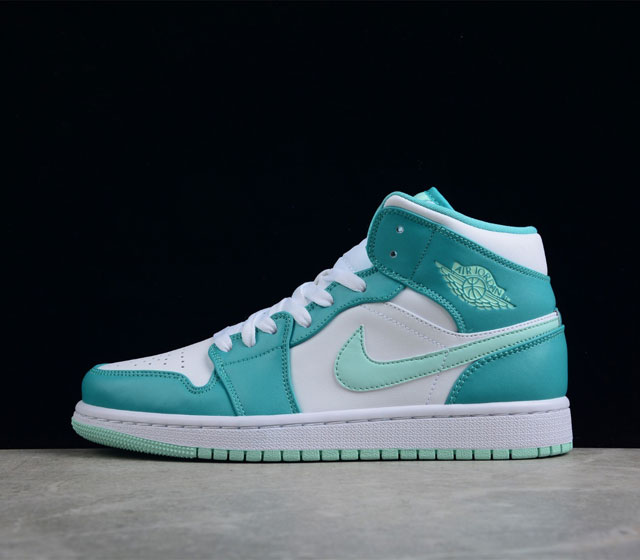 Air Jordan 1 Mid SE Marine Green AJ1 乔1白青色 中邦篮球鞋 DV2229-300 尺码 36 36.5 37.5 38