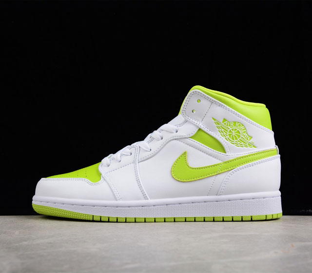 Air Jordan 1 Mid White Lime AJ1 乔1绿酸橙 中邦篮球鞋 BQ6472-131 尺码 36 36.5 37.5 38 38.5