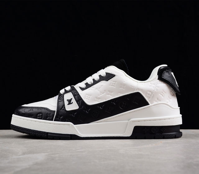 LV路易威登Louis vuitton Trainer Sneaker Low休闲运动文化百搭篮球板鞋 广东原产 黄色抽屉礼品鞋盒及全套代购包装说明书防尘布袋