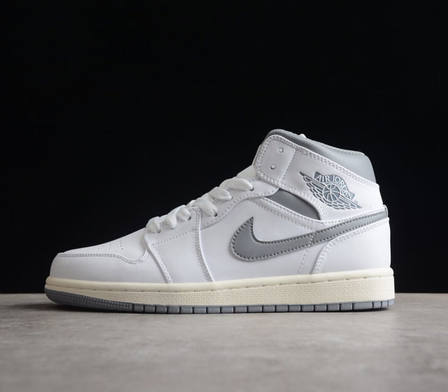 Air Jordan 1 Mid Vintage Grey AJ1 乔1白灰元年 中邦篮球鞋 554724-135 尺码 36 36.5 37.5 38 38