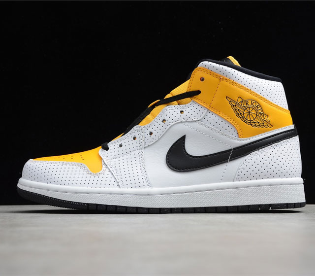 CJ版本 Air Jordan1 Mid SE AJ1 乔1中帮 白黑黄 BQ6472-107 35.5 36 36.5 37.5 38 38.5 39 40