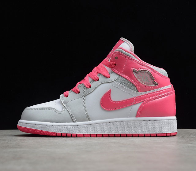 CJ版本 Air Jordan 1 Mid AJ1 中帮 白粉银 555112-109 35.5 36 36.5 37.5 38 38.5 39