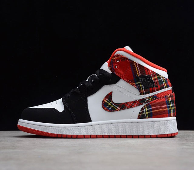 Air Jordan 1 MID 圣诞格子 554725-607 35.5 36 36.5 37.5 38 38.5 39